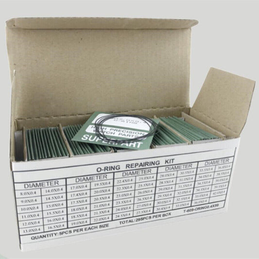 0.4mm Thickness 59 Sizes 295pcs Waterproof O Ring Kit Watch Back Gasket Washers
