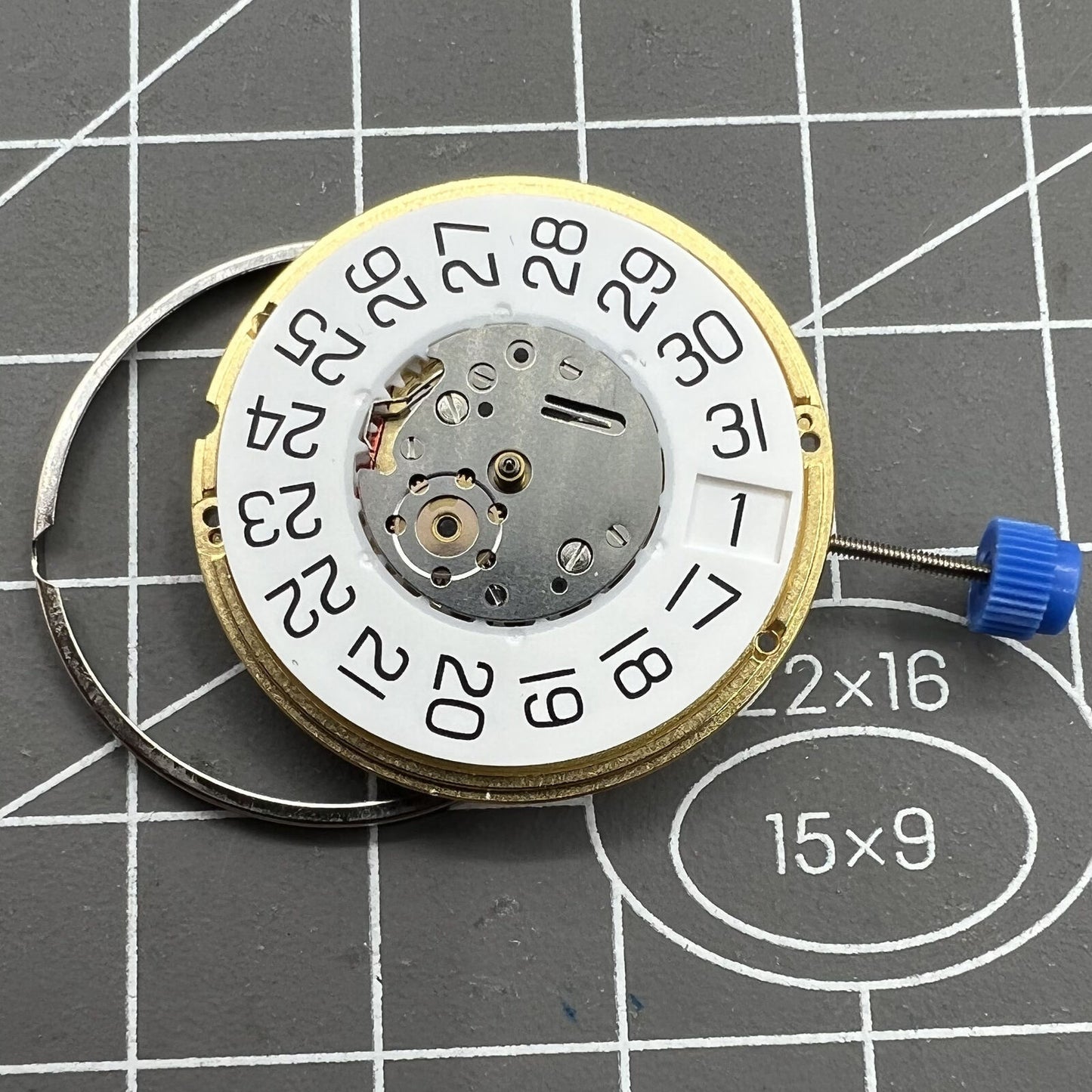 ETA F06.161 V8 quartz watch with date at 3, single calendar, sleek modern design by ETA.