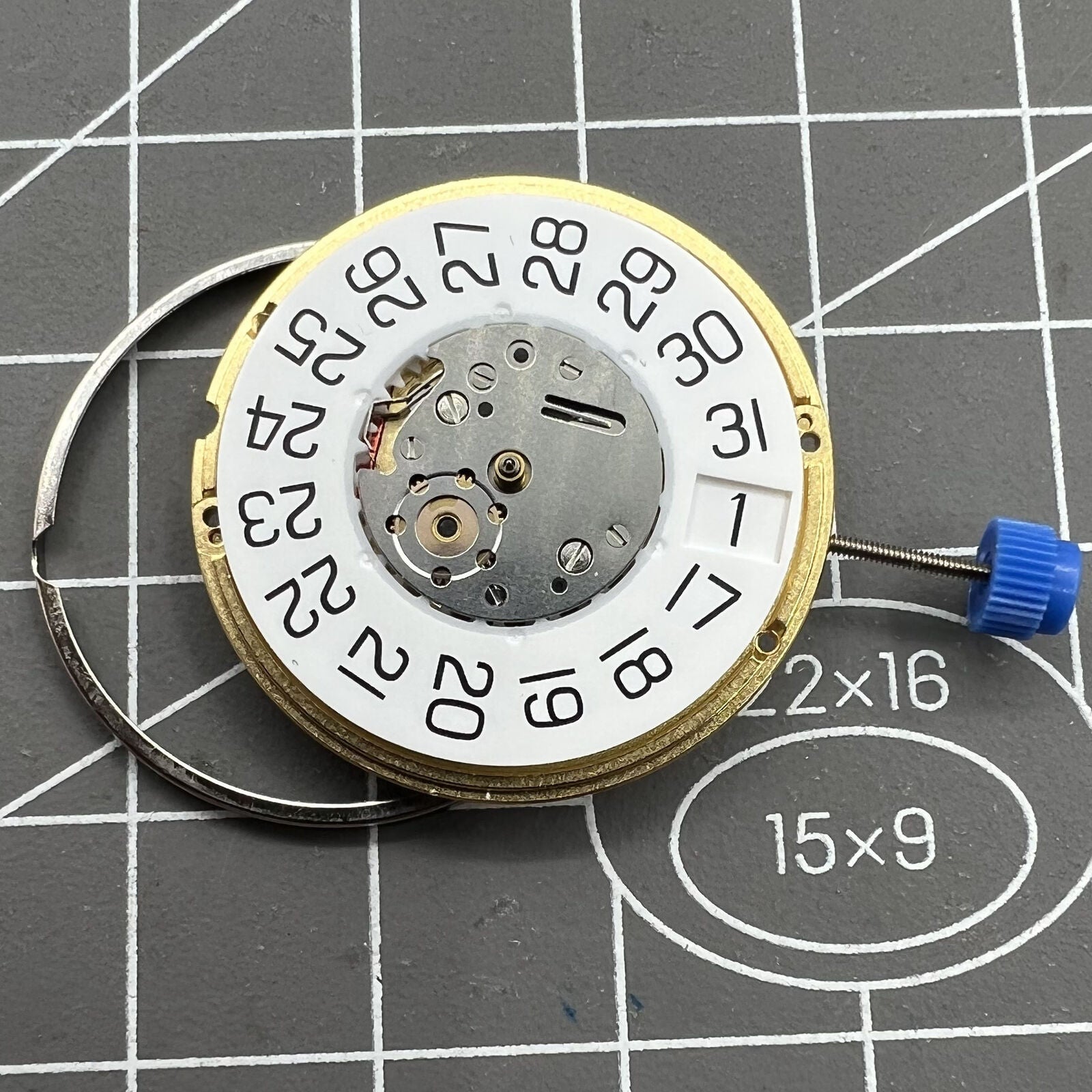 ETA F06.161 V8 quartz watch with date at 3, single calendar, sleek modern design by ETA.