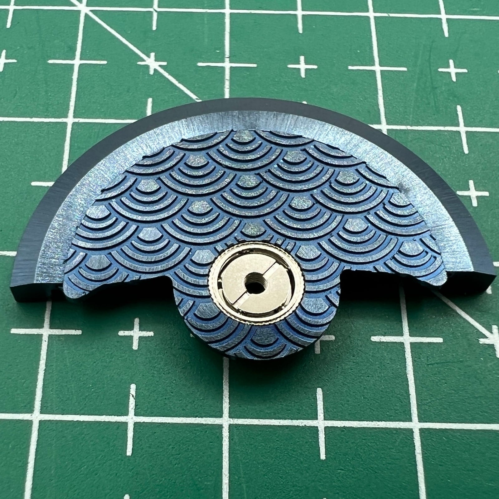 Blue Sea Wave carved rotor oscillating weight for Miyota NH35 NH36 watch movements.