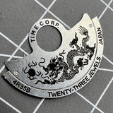 Dragon~China Zodiac Silver Rotor Oscillating Weight Overlay for NH35 NH36 4R35