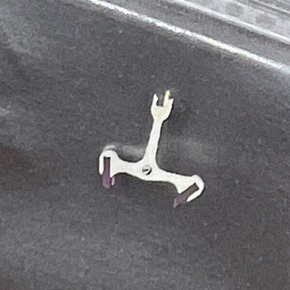 Silver metal 80-hour pallet fork for C07.611 movement, precision part by Swiss Made #6749A.