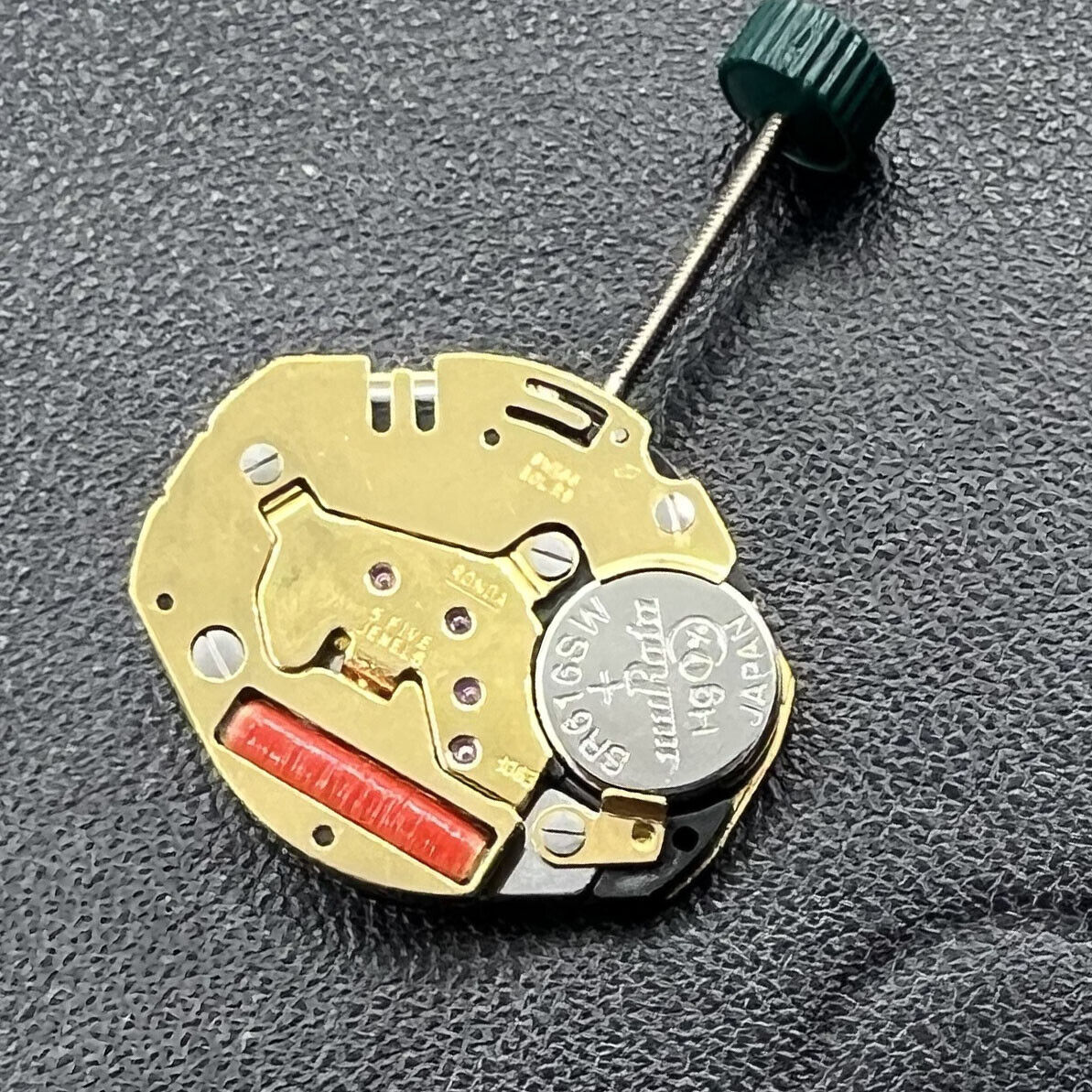 Ronda 1063 quartz movement watch hands showcasing precise timekeeping for elegant accessories.