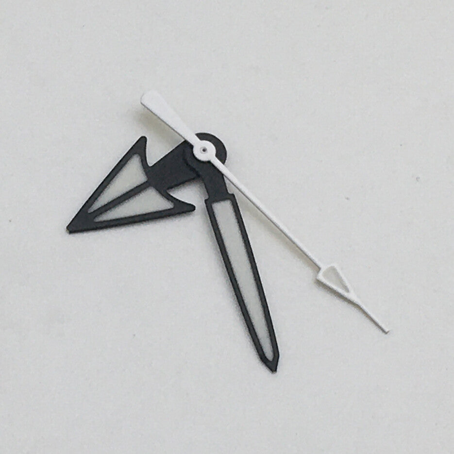 Green luminous watch hands set for NH35A/NH36A movement, size 9.5x14x15mm, model NO18.