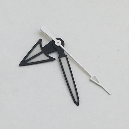 Green luminous watch hands set for NH35A/NH36A movement, size 9.5x14x15mm, model NO18.