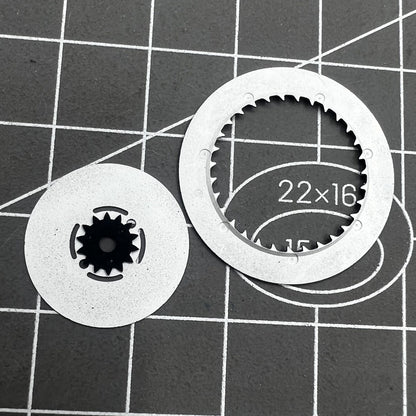 Green lume date and week wheels for NH36 movement, enhancing precision and readability on watches.