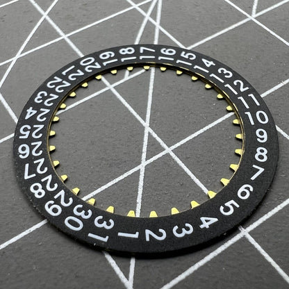 Black date disk wheel for China Made 7750 movement, showing date at 3 o'clock position.