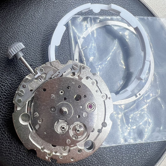 Silbernes hohles Miyota 8245 Automatisches mechanisches Uhrwerk mit 2 Zeigern