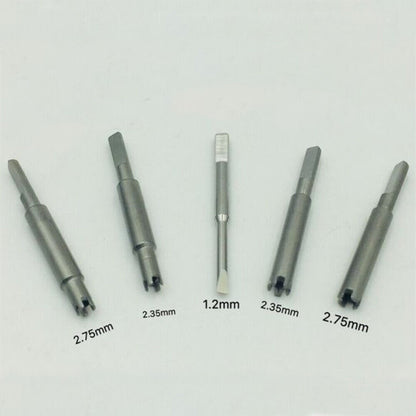RICHARD MILLE stainless steel watch screwdriver set with precision tips for RM watch repairs and adjustments.