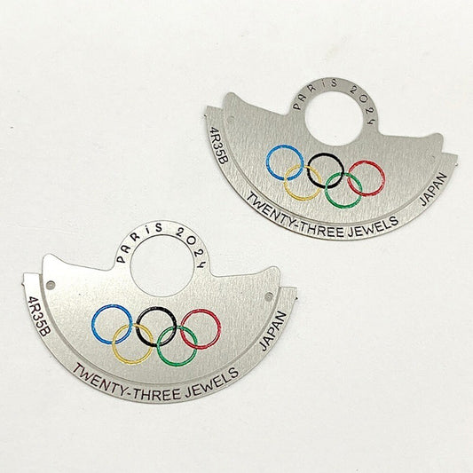 Revêtement métallique argenté des cinq anneaux olympiques pour le rotor du mouvement NH35 