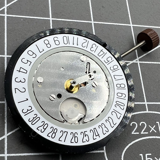 Ronda 515 quartz watch movement with date at 6, high canon pinion for precise timekeeping