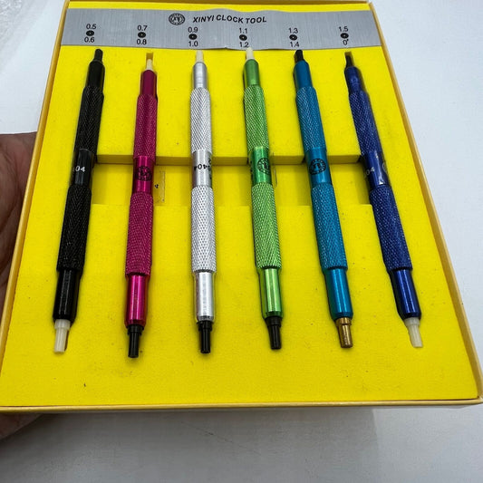 Watchmakers hand presser tool for precise fitting and setting in watch repair.