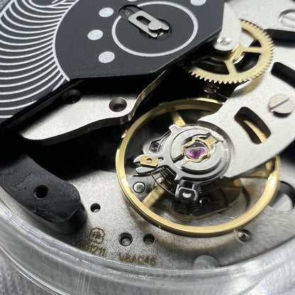 Swiss Made Genuine ETA C01.211 Chronograph Mechanical Movement 1853 Black Dial
