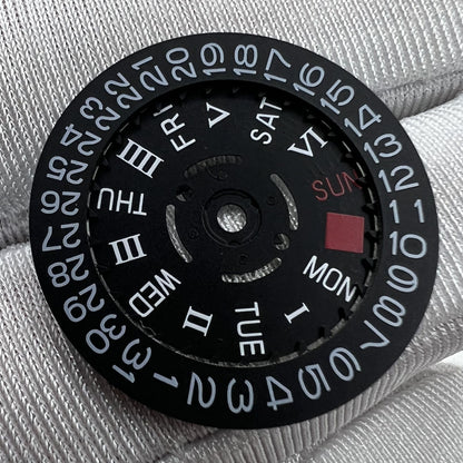 Roman and English font black date disk wheel for NH36 watch movement at 3.8 position