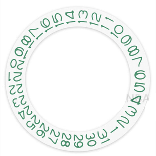 Disque de date à fond blanc et caractères vert foncé pour Seiko NH35/NH36 Date3