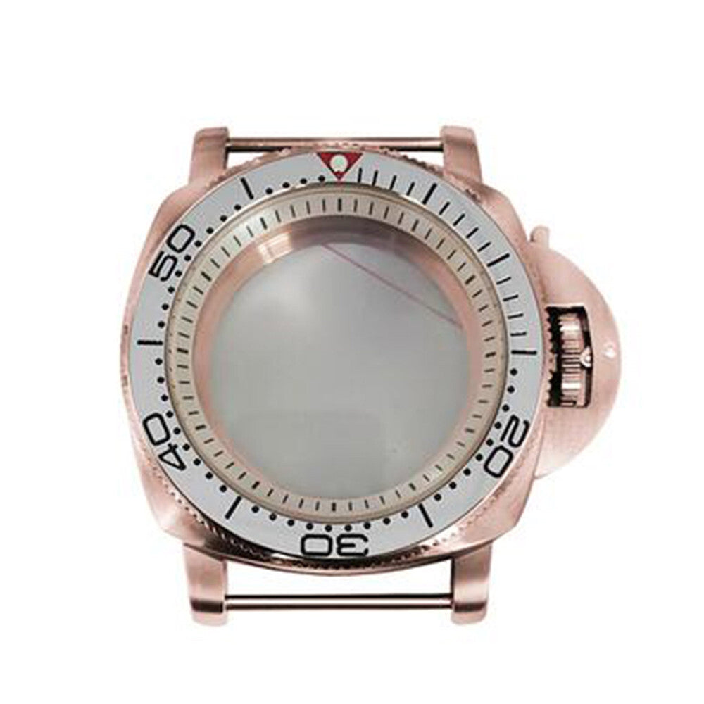 42mm Rose Gold PVD Stainless Steel Watch Case for NH35/36 White Inner Shadow