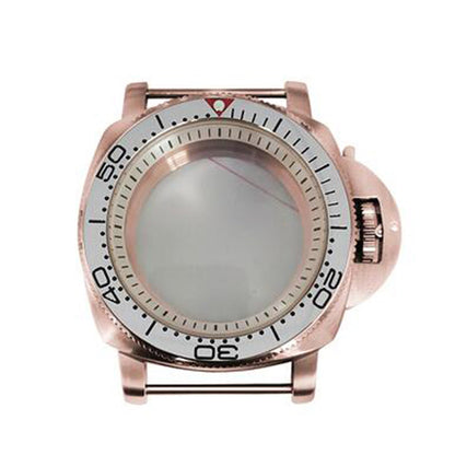 42mm Rose Gold PVD Stainless Steel Watch Case for NH35/36 White Inner Shadow