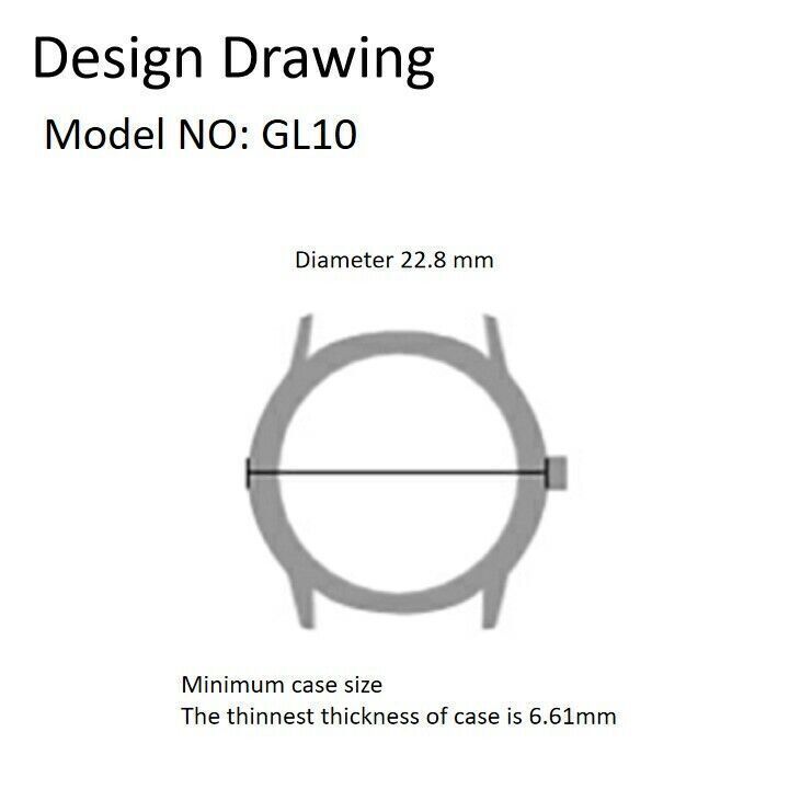 Miyota GL10 Japan Quartz Movement Date at 6