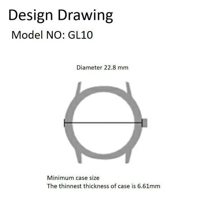 Miyota GL10 Japan Quartz Movement Date at 6