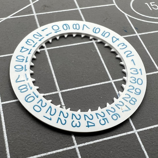 Blue font white date disk wheel for NH36 NH35 watch movement, date at 3 o'clock, premium quality