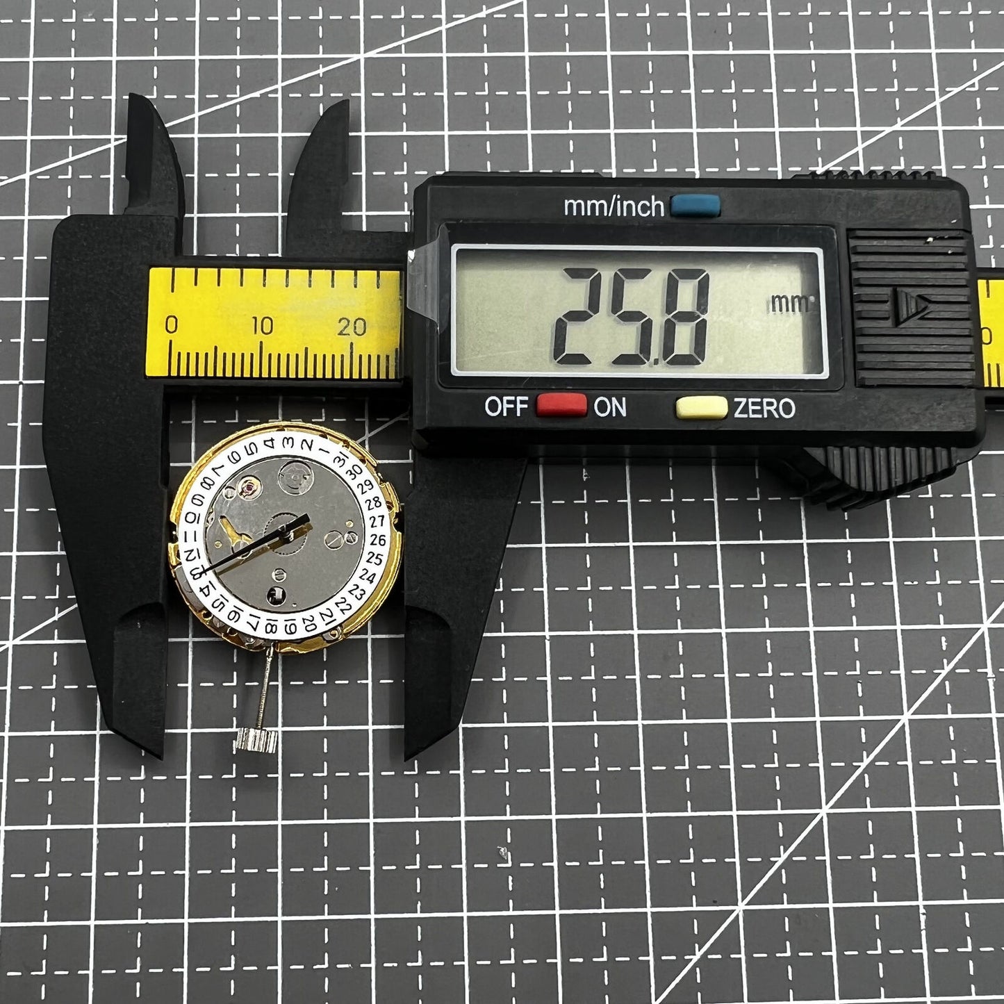 Tianjin T16 polished golden watch movement, precise Miyota 8200 replacement with intricate mechanical details.