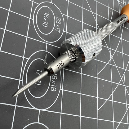 Swiss Made Bergeon 30081-TAM-180 precision 1.80mm drum barrel screwdriver for watch repair tasks.