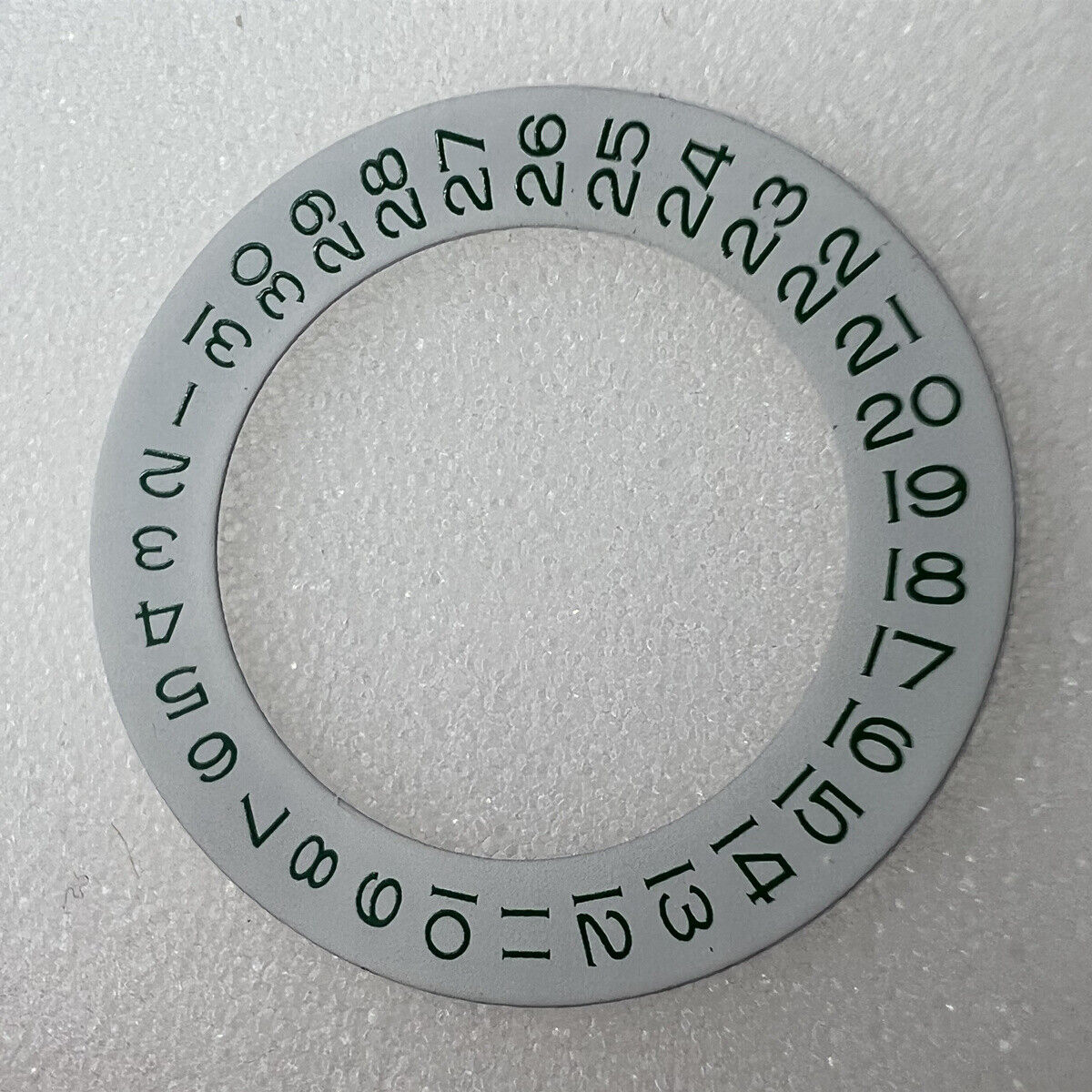 Green font date wheel overlay for ETA2824, 2836, Miyota 8215/8200 movements, date at 3 o?clock.