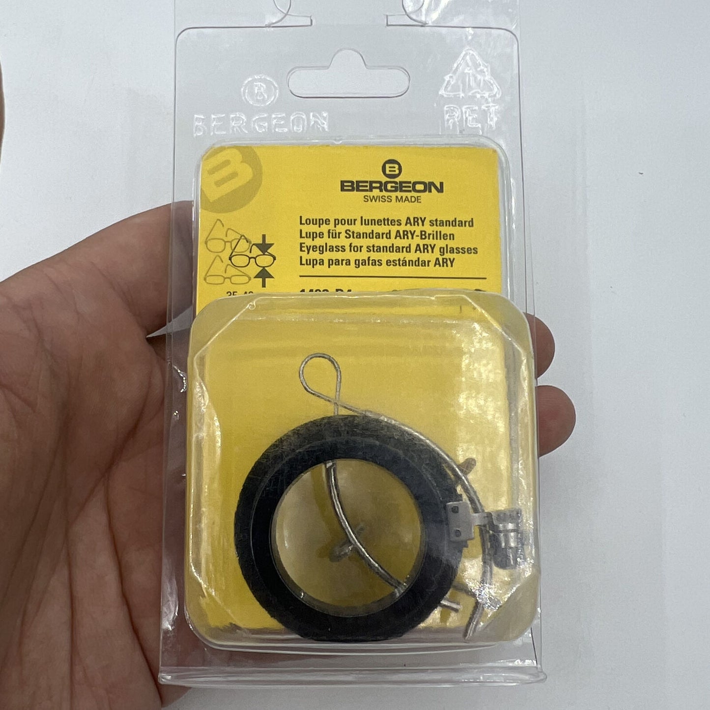 Swiss Made Bergeon 1492 Right Eye Ary Spectacle Loupes for precision watch repairs and detailed craftsmanship