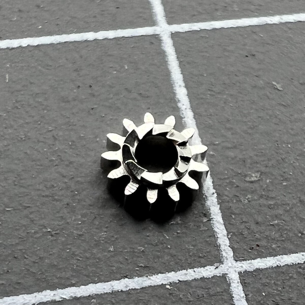 Silver winding pinion replacement part for ST3600 ETA6497 watch movement, precision fit.