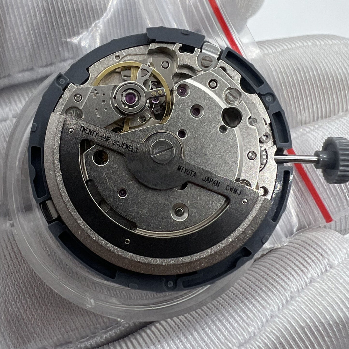 Miyota 8285 automatic watch movement close-up, precision engineering in Japan-made timepieces.