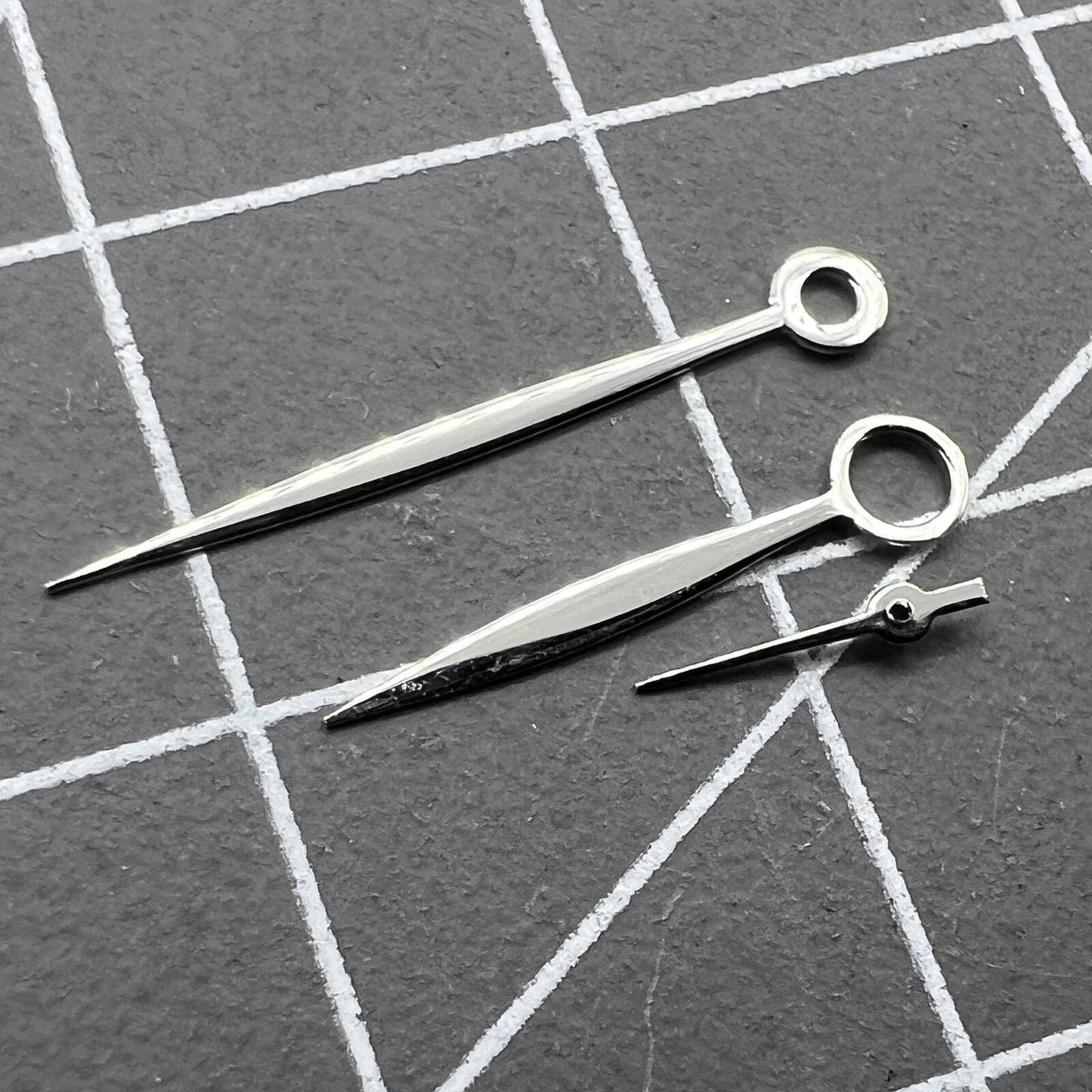 Silver 17mm watch hands for ST3600 ST3620 ETA6497 6498 mechanical movements, precise fit.