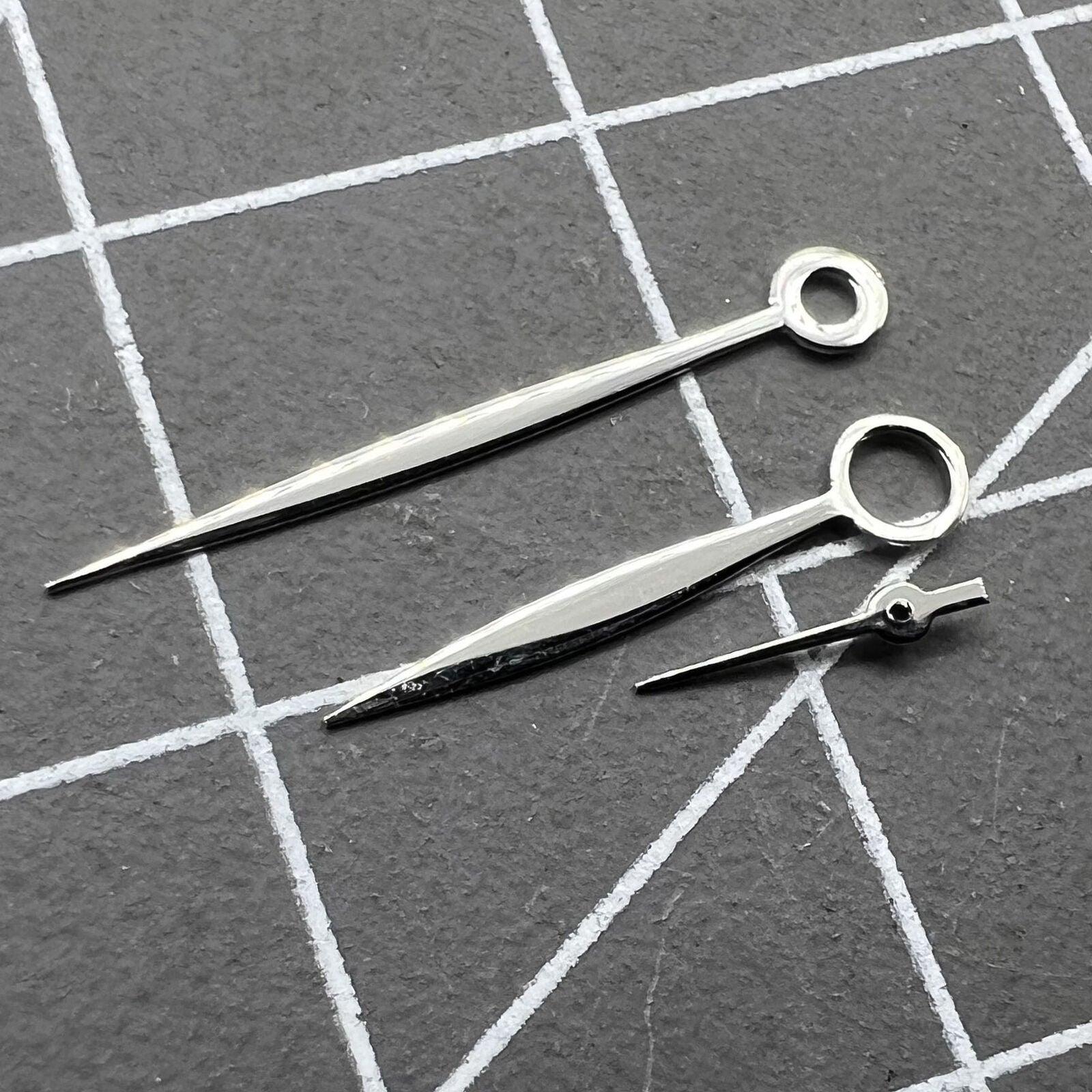 Silver 17mm watch hands for ST3600 ST3620 ETA6497 6498 mechanical movements, precise fit.