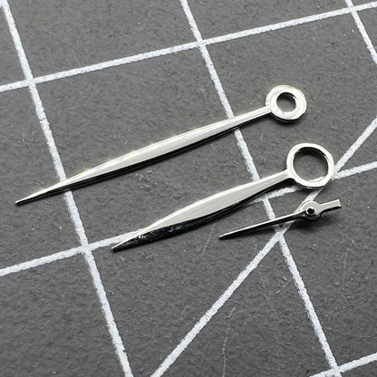 Silver 17mm watch hands for ST3600 ST3620 ETA6497 6498 mechanical movements, precise fit.
