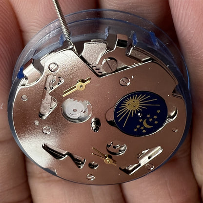 Montre mécanique automatique Tianjin Seagull ST6 à 3 aiguilles et phases de lune à 6 heures