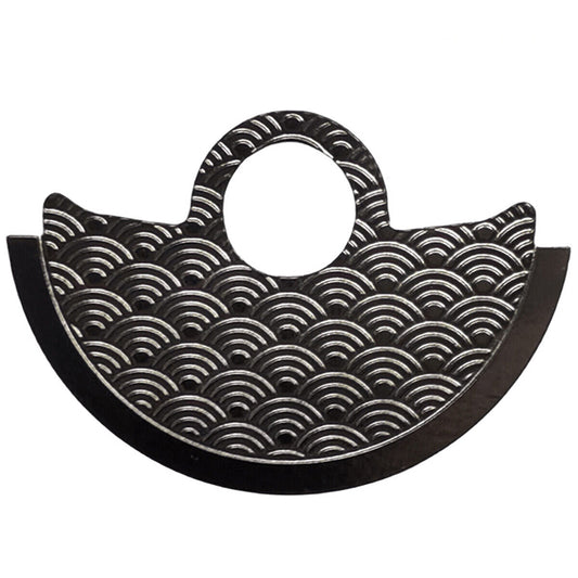 Shined black metal sheet overlay by Hammer for Miyota 9015 rotor enhancing watch movement style