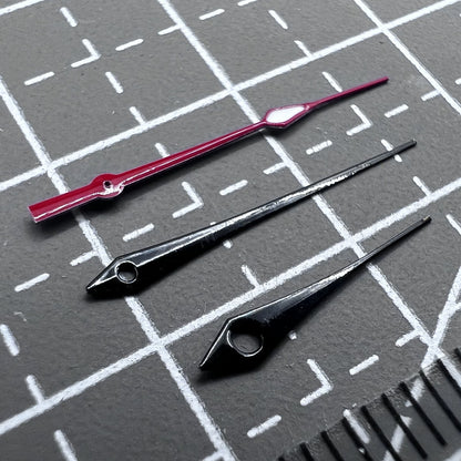 2 Sets Pack Uhrzeigersatz Schwarz Rot mit Grün Leuchtzeigern für Ronda 515