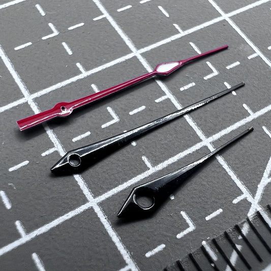 2 Sets Pack Uhrzeigersatz Schwarz Rot mit Grün Leuchtzeigern für Ronda 515