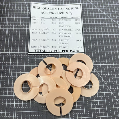 12 pièces 6 tailles de ligne entretoise de boîtier de mouvement support de bague de boîtier #AC-676-TAILLE 5.5