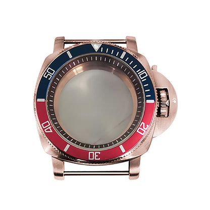 42 mm Mineralspiegel PVD Stahl Roségold Uhrengehäuse für NH35/NH36/4R/7S 