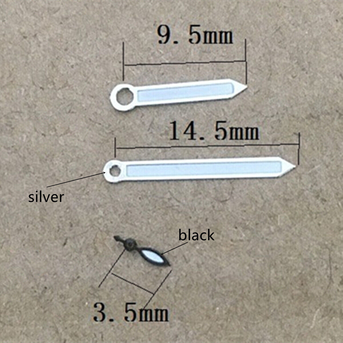 14.5mm silver trim watch hands for Seagull ST6 automatic mechanical movement, precise timekeeping parts.