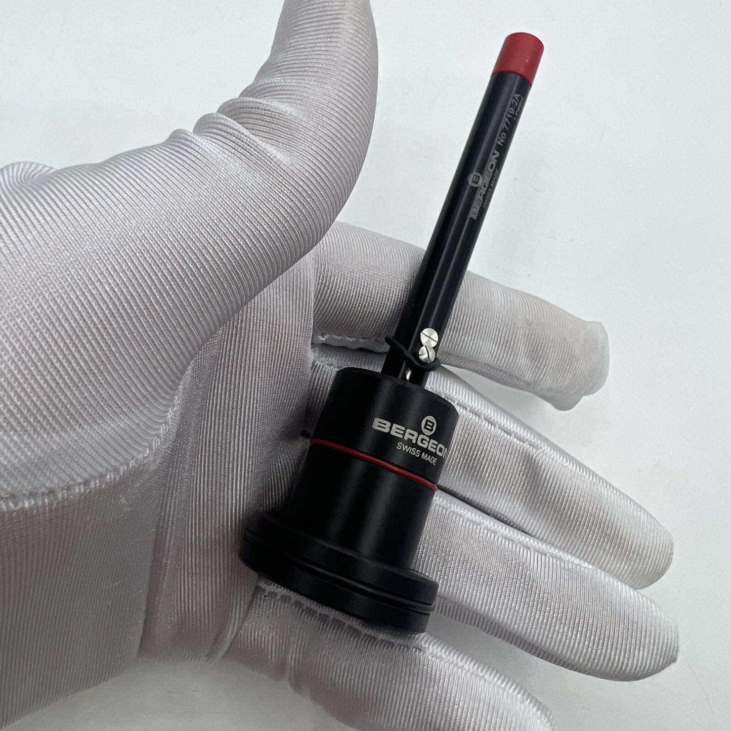 Swiss Made Bergeon 7719-2A automatic oiler tool for precise watch repair and maintenance.