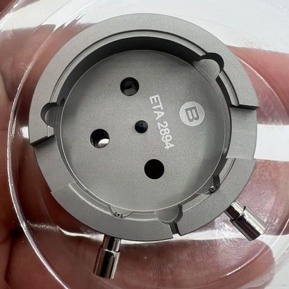 Swiss Tool Bergeon 7100 watch movement holder for ETA 2894-2, precise repair accessory for watchmakers.