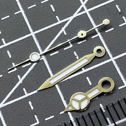 2 Sets/Pack Green Luminous Golden Trim 12mm Hands for Seiko NH35/NH36/NH38