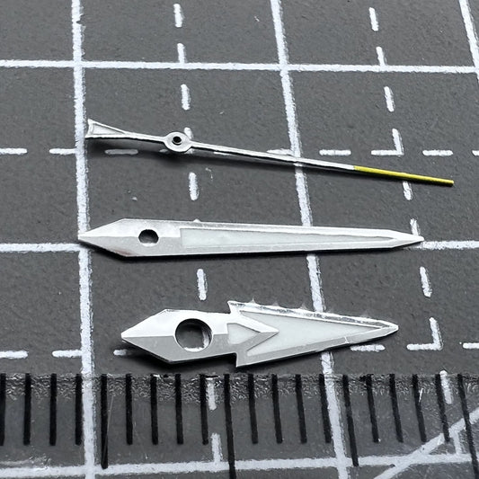 2 Sets/Pack C3 Luminous Silver Trim Yellow Pointed Second Hand for NH36 Movement