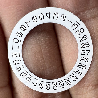 White date wheel overlay for ETA2824 2836 Miyota 8215/8200 watch movements, date positioned at 3 o'clock.