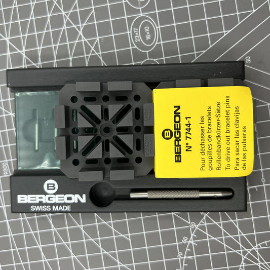 Swiss Made Bergeon 7744 pin remover tool for precise watch bracelet adjustments and repairs