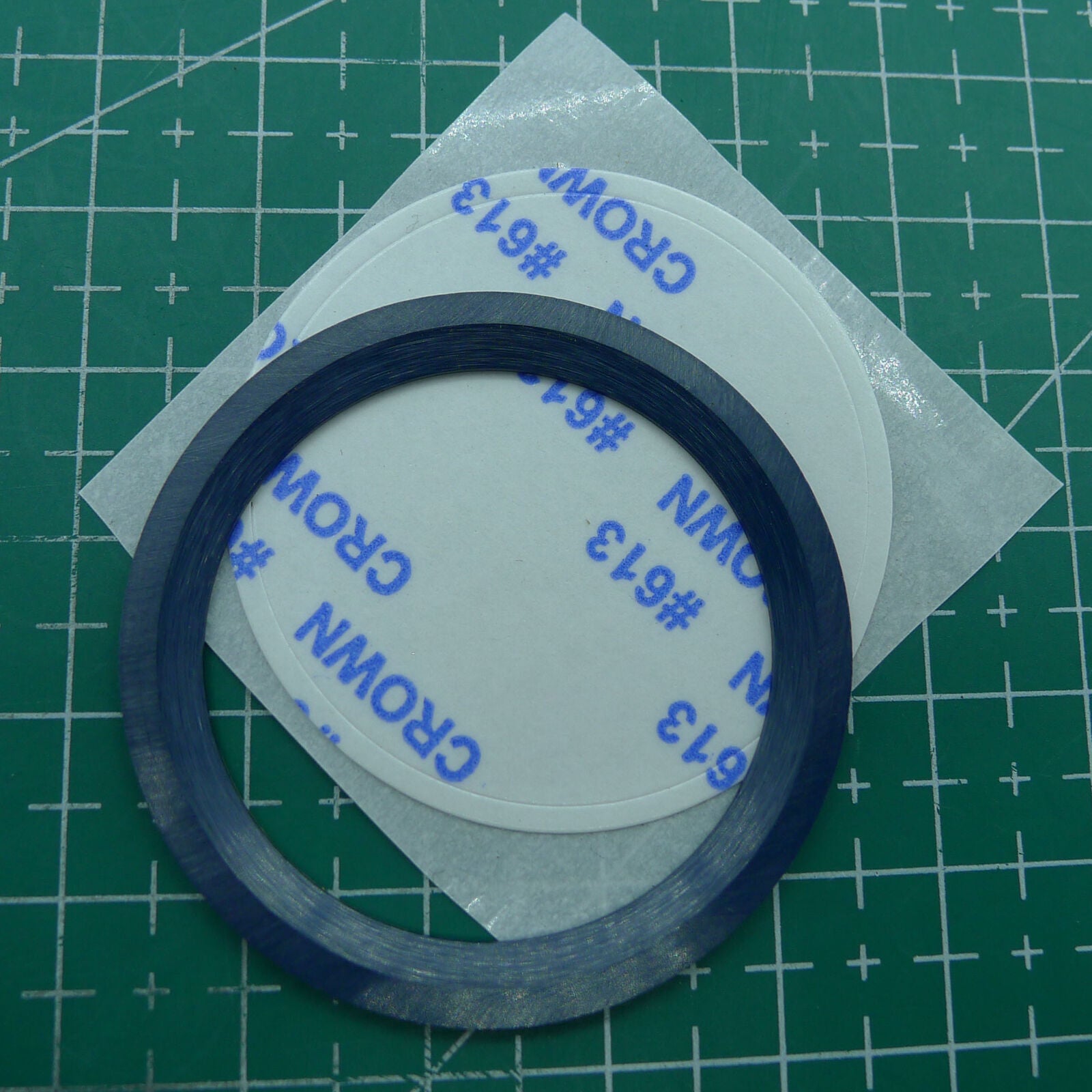 Sky Blue ceramic bezel insert 41.5mm with bold yellow font, perfect for watch repairs - wholesale quality.