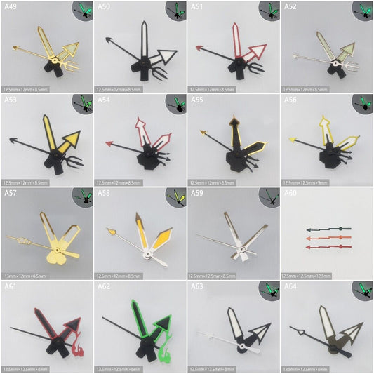 Green luminous watch hands for NH35 NH36 movement, enhancing readability in low light, Accessories brand.