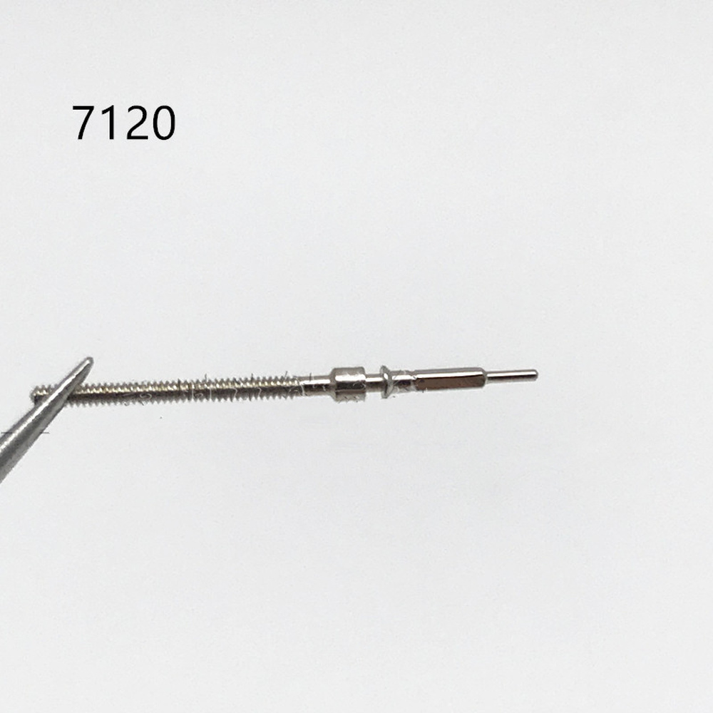 Generic watch winding stem for Shanghai 7120 movement, compatible with multiple watch models, durable and precise.