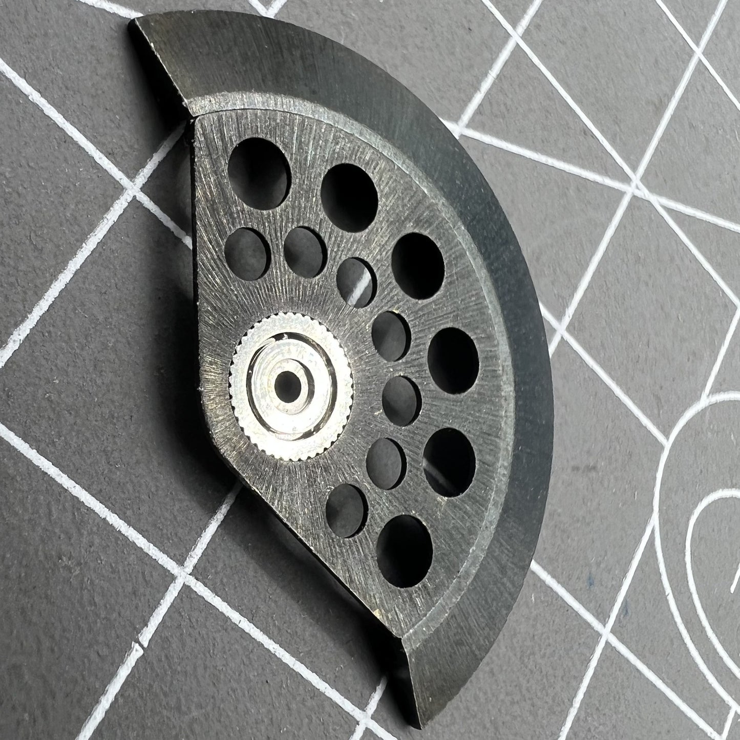Black Hollow Rotor Oscillating Weight+Ball Bearing for Movement 7750 7751 7753